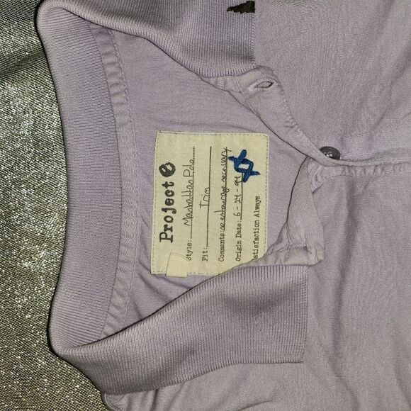 Super cute lavender color Project e collared shirt size large. - Picture 2 of 5